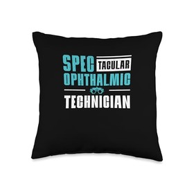 Visionary Eye Care Vibes Funny Ophthalmology Joke Optometry an Ophthalmic Technician Throw Pillow, 16x16, Multicolor