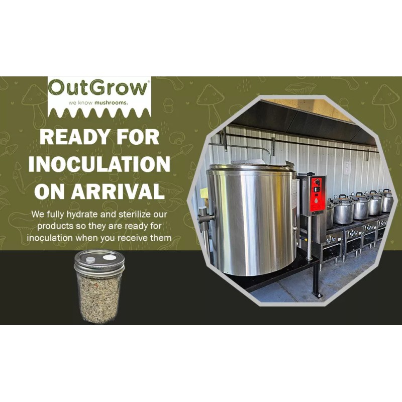Out-Grow BRF Jars Brown Rice Flour Mushroom Substrate (6 Pack)