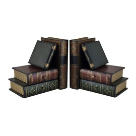 Bellaa Classic Wooden Book Bookends Library Hidden Drawers Vintage Cool Creative Unique Decorative Books Support Shelves Desk Organizer