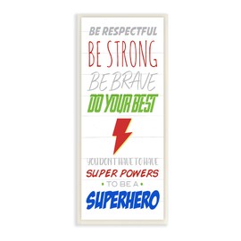 Stupell Industries Everyday Kids Superhero Phrase Do Your Best Motivation, Designed by Anna Quach Wall Plaque, 7 x 17, Multi