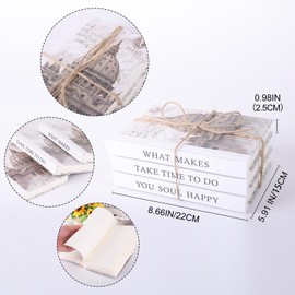 Designer Books Decor Set of 3，Chic Faux Book Set for Stylish Home Decor Modern，Book Decor Aesthetic Faux Decorative Book Set for Coffee Table Book Set，Fake Books for Decoration Living Room Display