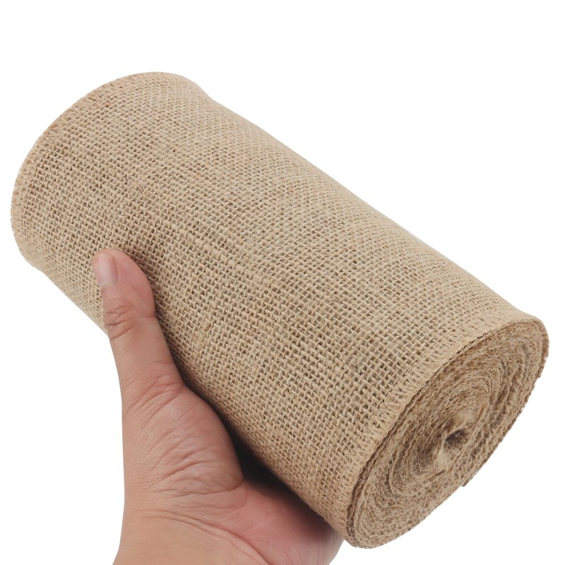 MAHIONG Hessian Fabric Roll, 20cm x 10m Hessian Table Runner,