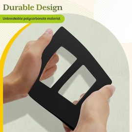 TG Screwless Decorator Wall Plates Child Safe Outlet Covers, Size 2-Gang 4.50" H x 4.55” L, Unbreakable Polycarbonate Thermoplastic, Glossy, Black (1 Pack)