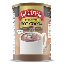 Caffe D'Vita Sugar Free Hot Cocoa Mix - Sugar Free Hot Chocolate Mix, Gluten Free, Low Fat, No Cholesterol, No Hydrogenated Oils, No Trans Fat, Kosher, Hot Cocoa Mix Bulk - 2 Lb Can