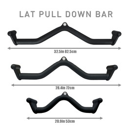 BLUSLM Lat Pull Down Bar T bar Row Attachment，V Bar Tricep Lat Pulldown Attachments, Back Strength Training Bar for Home Gym Exercise Cable Machine Attachments (Black 08)