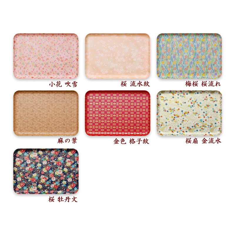 Tatsukraft Yuzen Washi Tray, M, 13.0 inches (33 cm), Plum