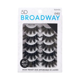 Broadway Eyes Strip False Eyelashes Multipack Fake Eyelashes Natural to Dramatic Look Lash Set 5 Pairs (06)
