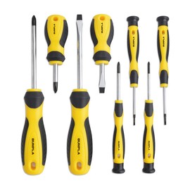 Gunpla 8 Pieces Magnetic Screwdriver Set, Heavy Duty Chrome Vanadium Phillips Slotted Precision Screw Driver Repair Tools with Non Slip Handle Professional Kit for TV, Laptops PC, Furniture Assembly