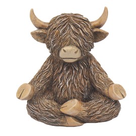Lesser & Pavey Christmas Happy Highland Cow Yoga Moo Home Decor Figurines & Ornaments For Home & Office | Decorative Home Accessories Statues For Indoor & Outdoor | Lovely Gifts for Women & Men