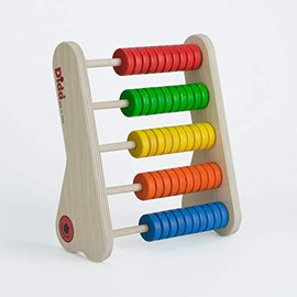 Dida - Wooden Abacus for Children from 3-6 Years, Montessori Educational Game with 5 Horizontal Rods, Teaching Aid for Teaching Basic Computing Types, Primary School