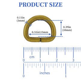 QIUTIMIY 50pcs Metal D Ring Buckle Welded for Purse Hardware Sewing Accessories Crafts Hand DIY,Silver 38mm