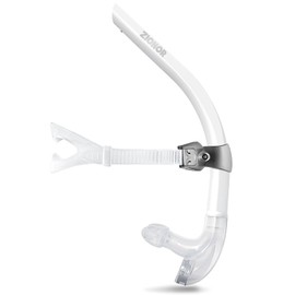 ZIONOR T1 Snorkel Lap Swimming Swimmer Training Diving Snorkeling Comfortable Mouthpiece One-Way Purge Valve for Pool Open Water - White