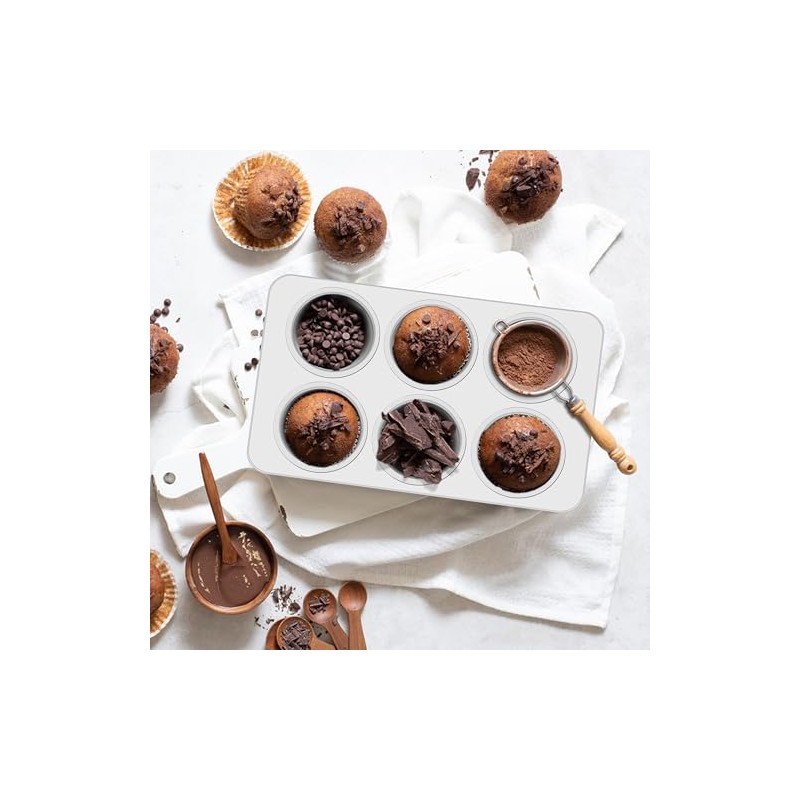 Herogo Stainless Steel Muffin Baking Mould for 6 Muffins, 29