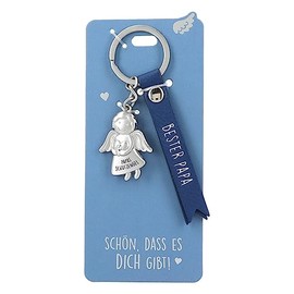 Depesche 11770-004 Guardian Angel Keyring Metal Lucky Charm with Loving Message and Faux Leather Strap