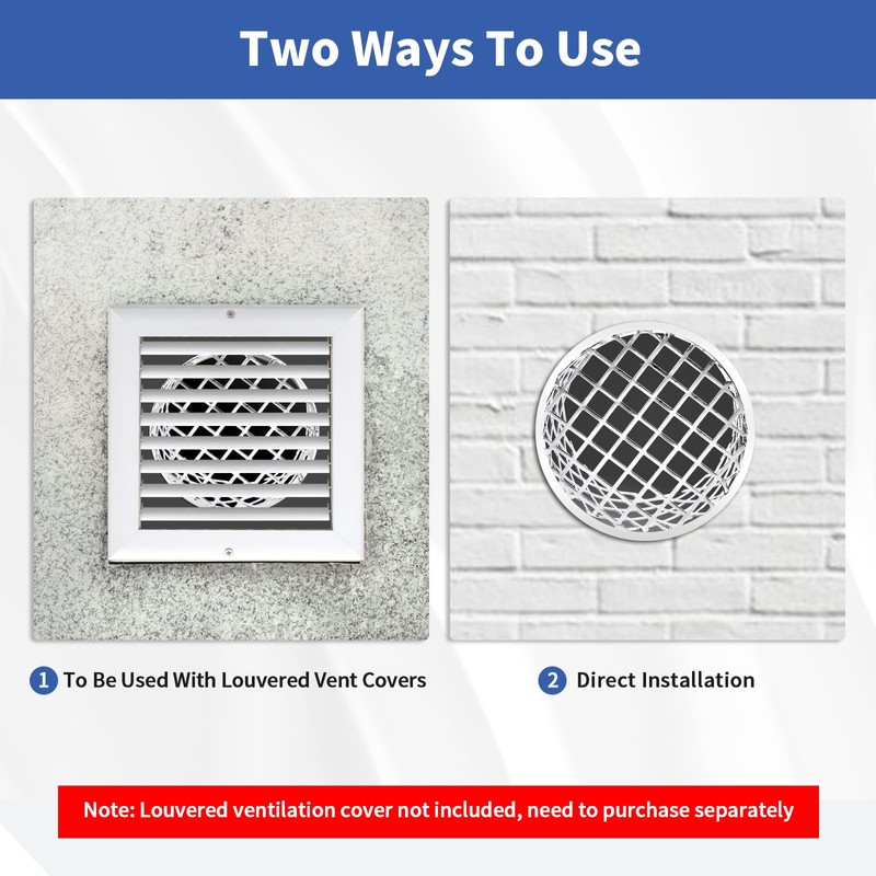 4" PVC Termination Vent Mesh Cap, 304 Stainless Steel Dryer
