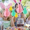 Easter Decorations,6Pcs Easter Hanging Decorations Easter Bunny Honeycomb Ball,Pink Blue