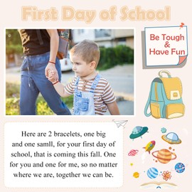 Mother Son Back to School Bracelet Mommy and Me First Day of School Bracelets for Mom and Son Boys First Day of School Gifts for Boys Son Back to School