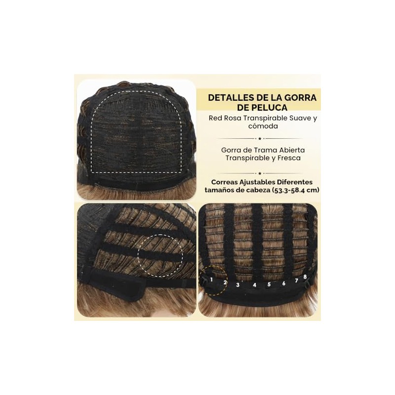 XIUFAXIRUSI XIUFAXIRUSI Pelucas Marrones De Capas Cortas Para Mujer Pelucas