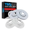 TRQ Front and Rear Performance Brake Rotors Set Premium G-Coated