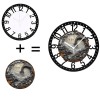 25cm Circular Iron Wall Clock with a Fern Frond Unfurling