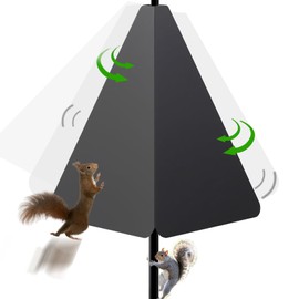 KUGUAR Squirrel Baffle with Dual Defense, Squirrel Proof for Bird Feeder Pole Outside, Bird Food House Guard for Shepherd Hook, Raccoon Stopper, Rust-Proof and Bite-Proof Heavy Duty Carbon Steel