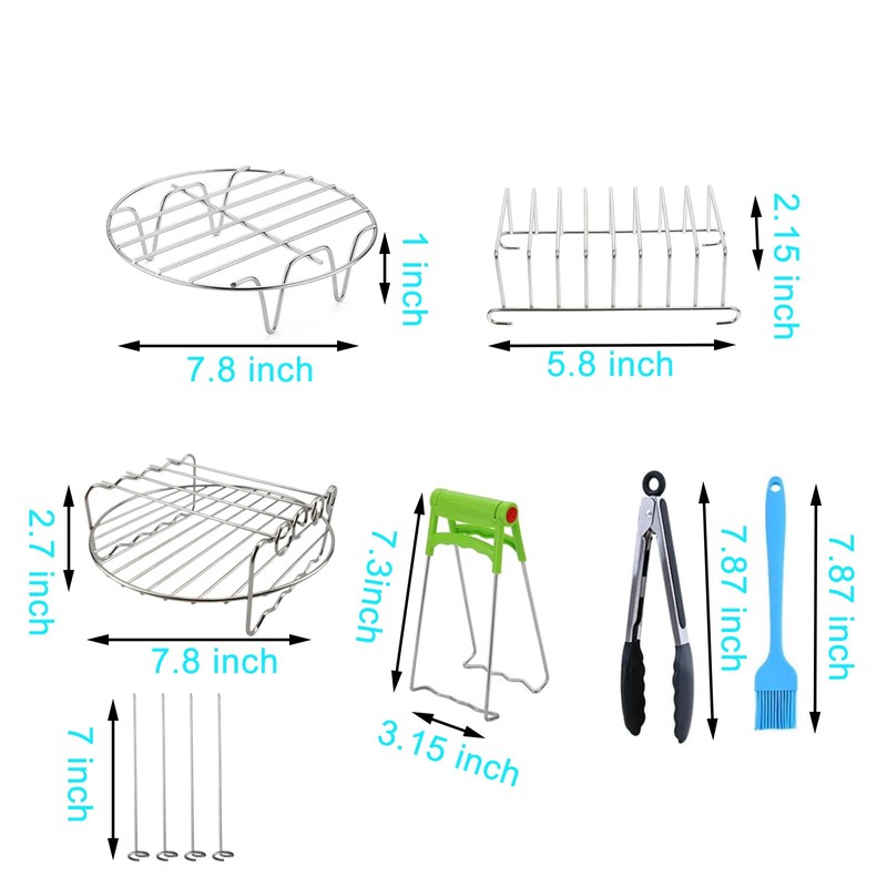 YuxingK Air Fryer Accessories Kit - 12pcs Universal for 4,
