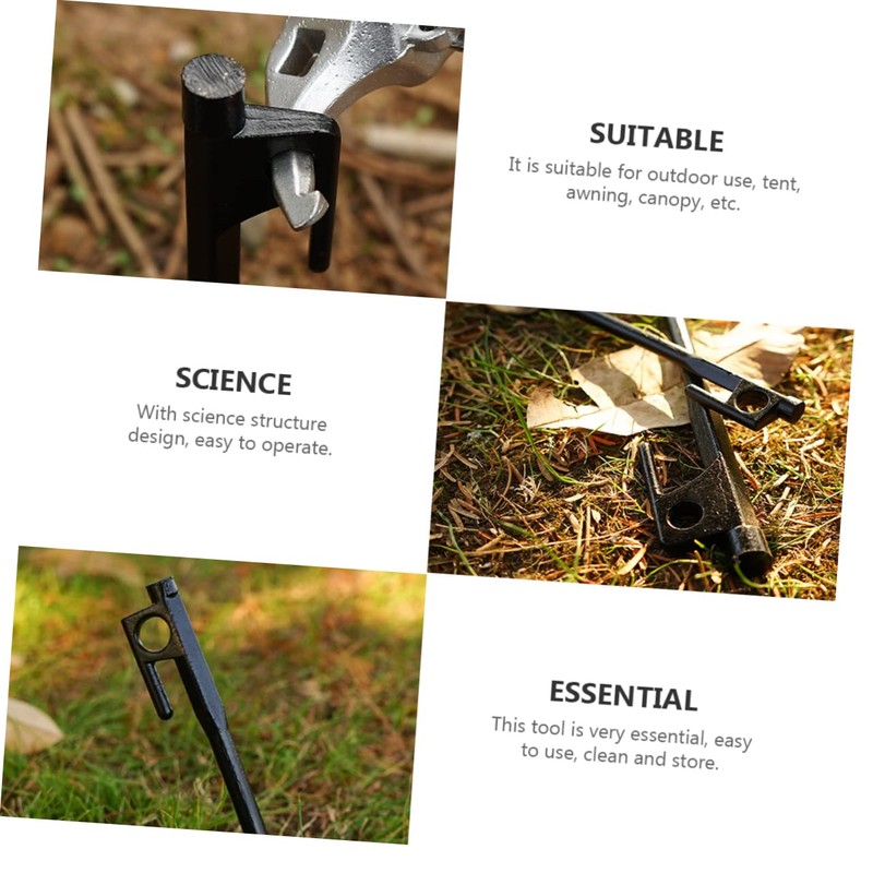 BIUDECO Strong Cast Iron Tent Nails 2pcs Camping Stakes for