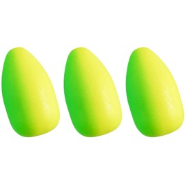 Dr.Fish 30 unidades de flotadores ovalados de espuma para truchas, aparejos de pesca, señuelos de pesca con mosca, indicador de impacto, Pompano, Walleye, Catfish Crawler, arnés de cuentas, tope de plomos de color verde y amarillo 0.27 x 0.5