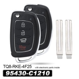 keyecu 2x Flip Keylss Remote Key Fob for Hyundai Sonata 2017 2018 2019 2020 95430-C1210