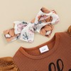 Twopumpkin Newborn Baby Girl Coming Home Outfit Rib Knit Bodysuit