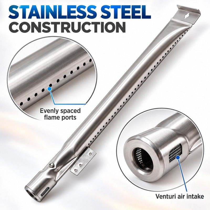 2-Pack Stainless Steel BBQ Grill Burner Tubes for Nexgrill 720-0830H