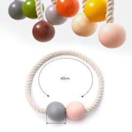 4 Pieces Wooden Curtain Tiebacks Clips, VEGCOO Premium Magnetic 2 Pairs Curtain Holdbacks for Window Decorative (Pink & Grey)