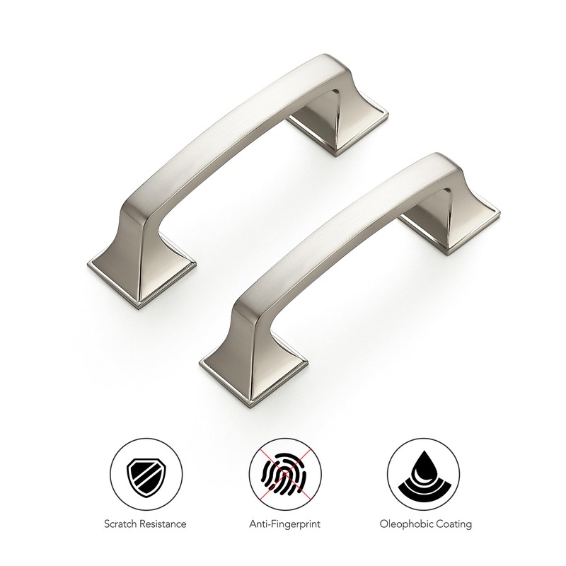 Ravinte 30 Pack Solid 3" Square Foot Cabinet Arch Pull