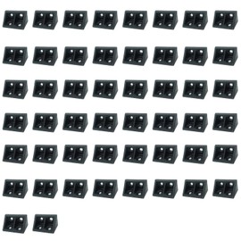 50PCS Plastic Corner Braces,Right Angle Board Holder,Shelf Support Corner Brace,for Furniture Drawers Reinforce,Black