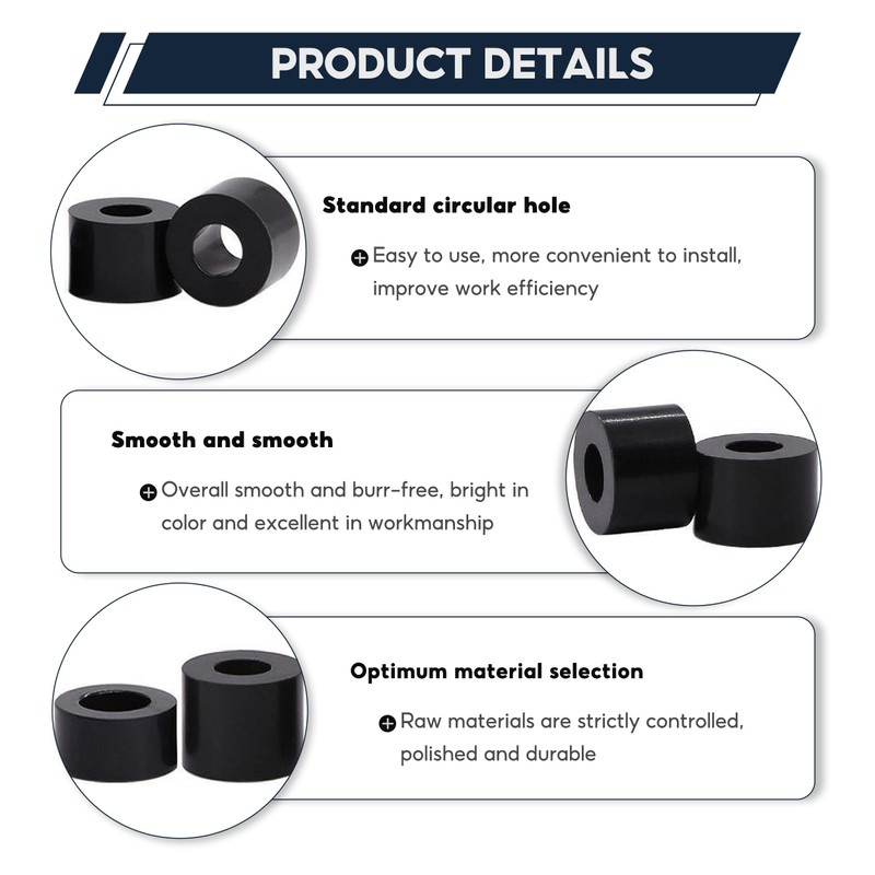 90 PCS ABS Round Spacer Washer Assortment Kit, Insulation Spacer