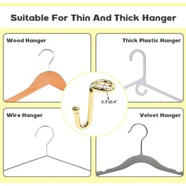 Koobay Metal Clothes Hanger, 36 Pack Connector Hooks Stable Gold Metal Outfit Hangers Extender Clips Organizer Strong Mini Cascading Hanger Hooks