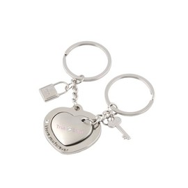 Fat-catz-copy-catz Lovers Couples Set of 2 Heart Lock & Key Keyrings