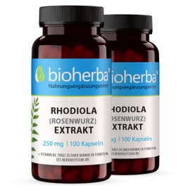 Rhodiola Rosea Capsules - Pack of 200 High Dose with 210 mg Rose Root Extract and Vitamin B6 - For a Balanced Nutrient Supply by BIOHERBA PZN 19642681