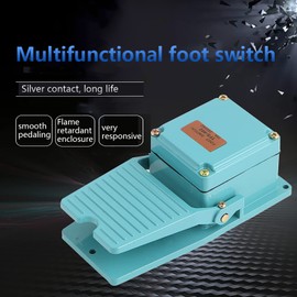 WANGCL Foot Pedal Switch,AC 250V 15A 1NO 1NC Momentary Treadle Nonslip Aluminum Foot Pedal Switch TFS-402