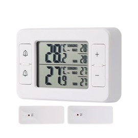 Temperature Measuring Tool for Refrigerator | Wireless Temperature Sensor for Fridge | Kitchen Measure Instrument with Alarm for Dorm Apartment Indoor Outdoor