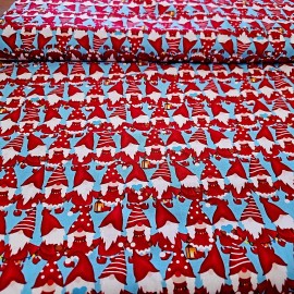 Benartex Merry Gnomeville Cotton Christmas Fabric  Benatex Gnomes Holiday BY the Yard