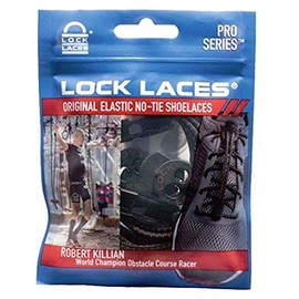 Lock Laces Pro Series No Tie Shoelaces Robert Killian Model, Black