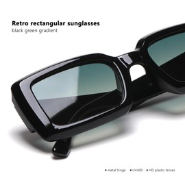 ZIORIOOD Rectangular Retro Sunglasses for Men and Women 90's Narrow Square Classic Retro Fashion UV400 Protective Sunglasses