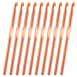 10Pcs 5.5mm Aluminum Crochet Hook, Size I (Size 9) Knitting Needles Craft Yarn, Crochet Hook for DIY Craft, Gold Crochet Needles for Knitting Scarf(Orange)