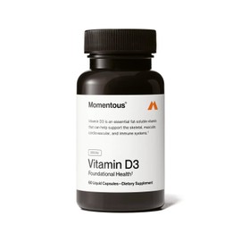 Momentous Momentous Vitamin D3 Supplement - 2000 IU Capsules for Foundational Health Support - NSF Certified, Gluten Free, 60 Servings