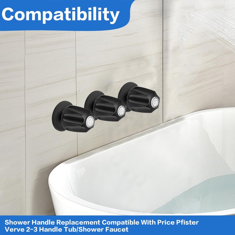 Ddeetodu 3 Pcs Shower Knob Replacement, Shower Knobs 3 Piece