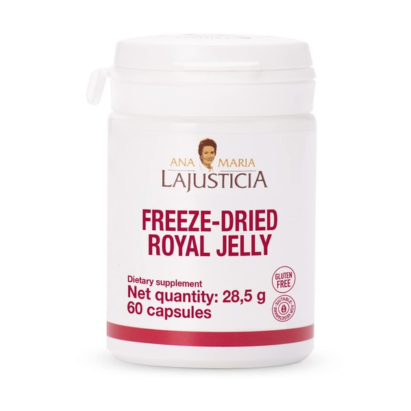 ANA MARIA LAJUSTICIA - Freeze-Dried Royal Jelly - 60 Day Treatment Pack - Rich in Vitamin B, Iron, Phosphorus and Calcium - Dairy and Gluten Free. Vegetarian Friendly