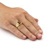 PalmBeach Men's Yellow Gold-Plated Emerald Cut Simulated Red Ruby Nugget