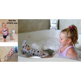 EZWashka Kids Cast Cover for Showering Foot –Waterproof Reusable Cast Protector for Toddlers and Little Kids Cute Design with Fishes