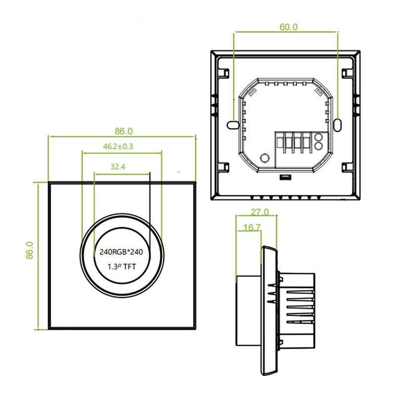 Smart Thermostat PC ABS 95‑240V AC Wifi Thermostat with Variable